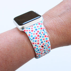 Red White & Blue Stars Apple Watch Band