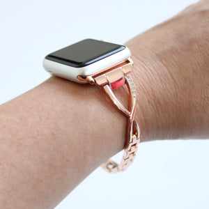Bracelet with Rhinestones & Alloy Metal for Apple Watch