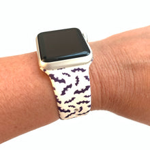 Load image into Gallery viewer, white and black bats printed apple watch band