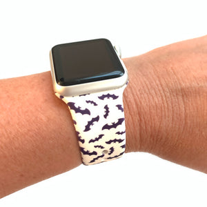 white and black bats printed apple watch band