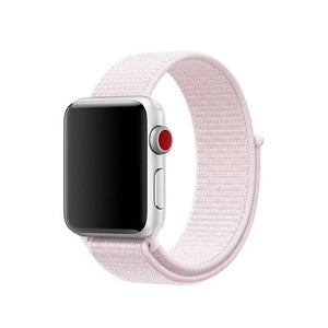 pale pink nylon apple watch band