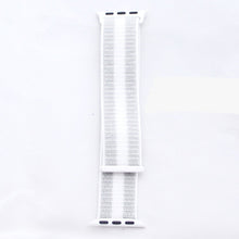 Load image into Gallery viewer, white and gray stripe nylon apple watch band
