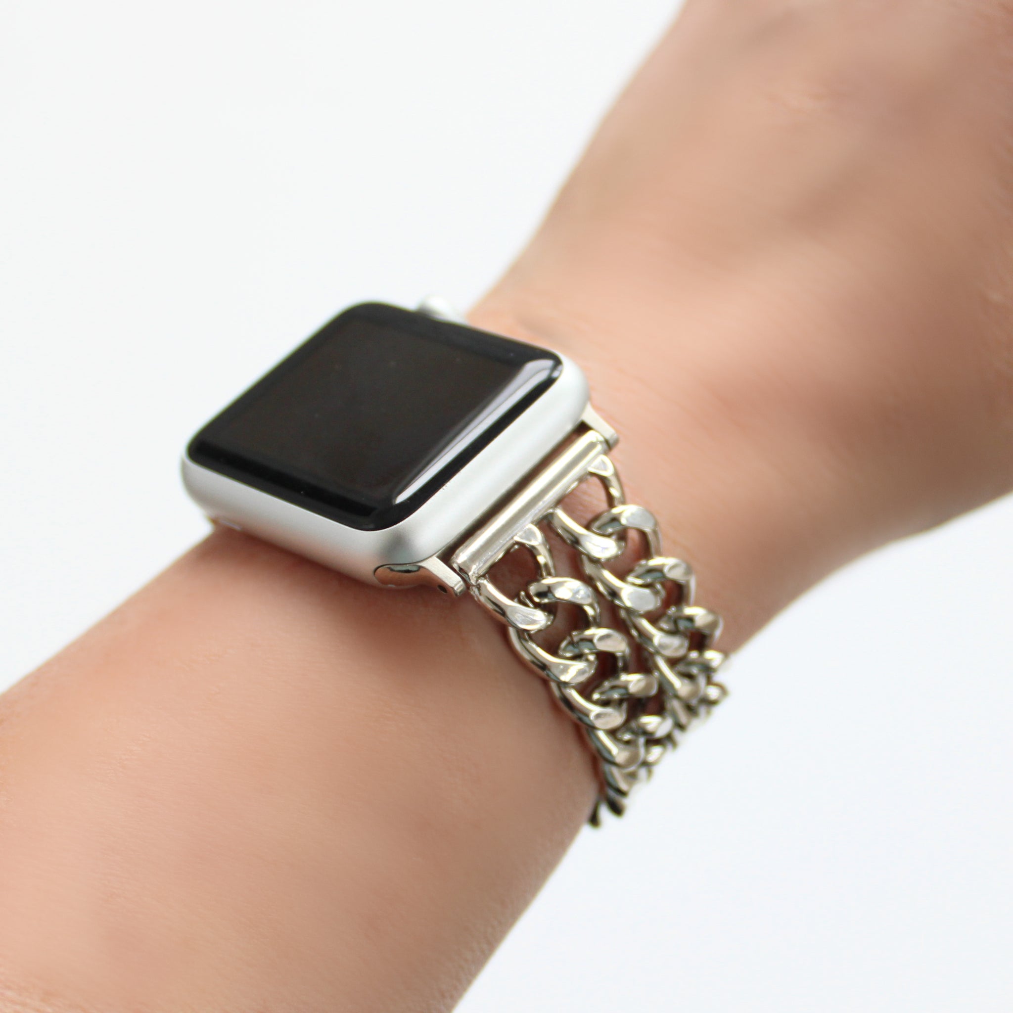Stainless Steel Chain-Link Watch, SILVER