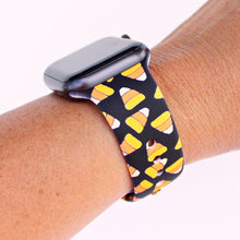Load image into Gallery viewer, candy corn apple watch band for halloween
