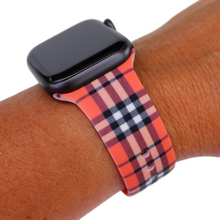 Load image into Gallery viewer, orange plaid apple watch band
