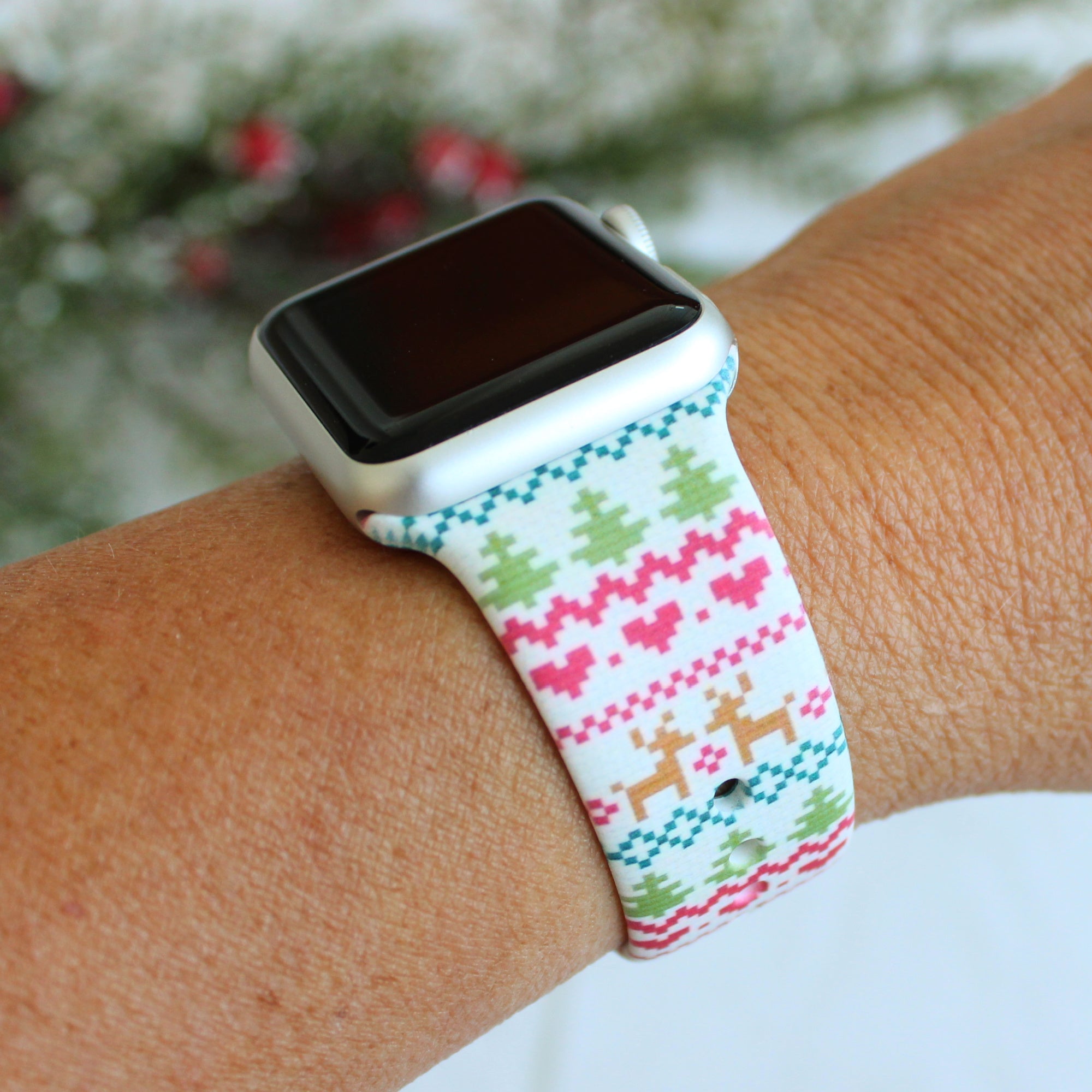 Holiday Watch Bands Christmas Sweater Print