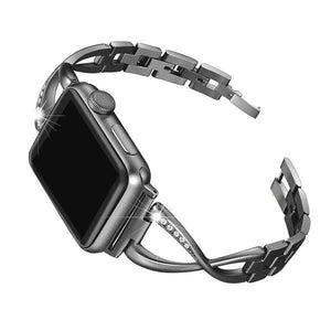 Bracelet with Rhinestones & Alloy Metal for Apple Watch