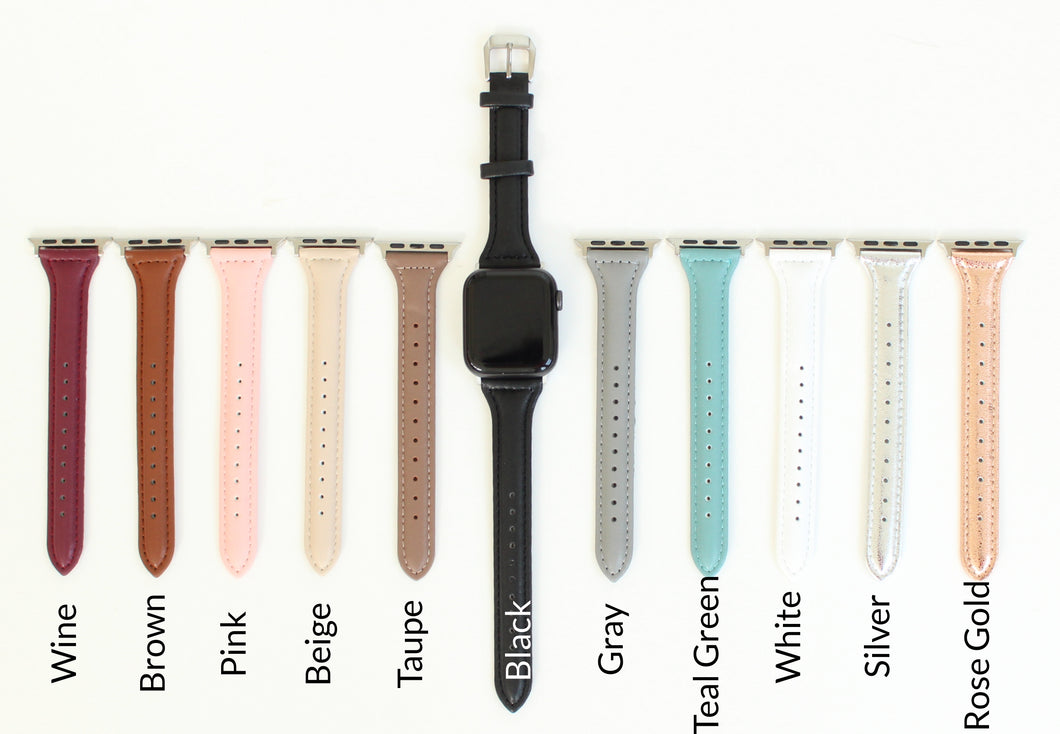 Slim Leather Watch Bands for Apple Watch