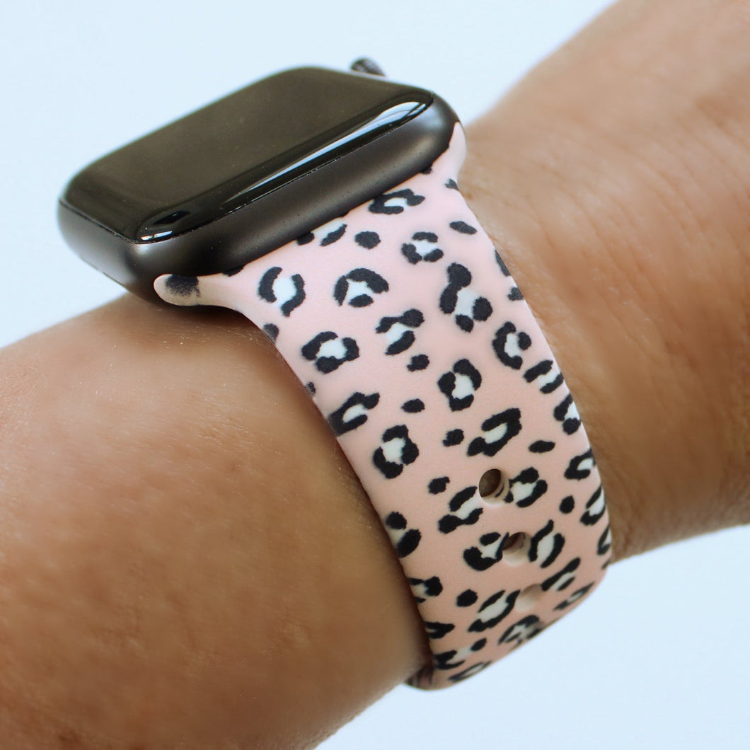 pink leopard print apple watch band